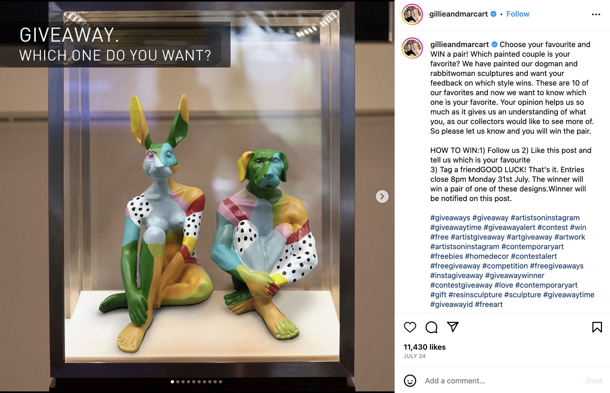 gillieandmarcart Instagram Giveaway
