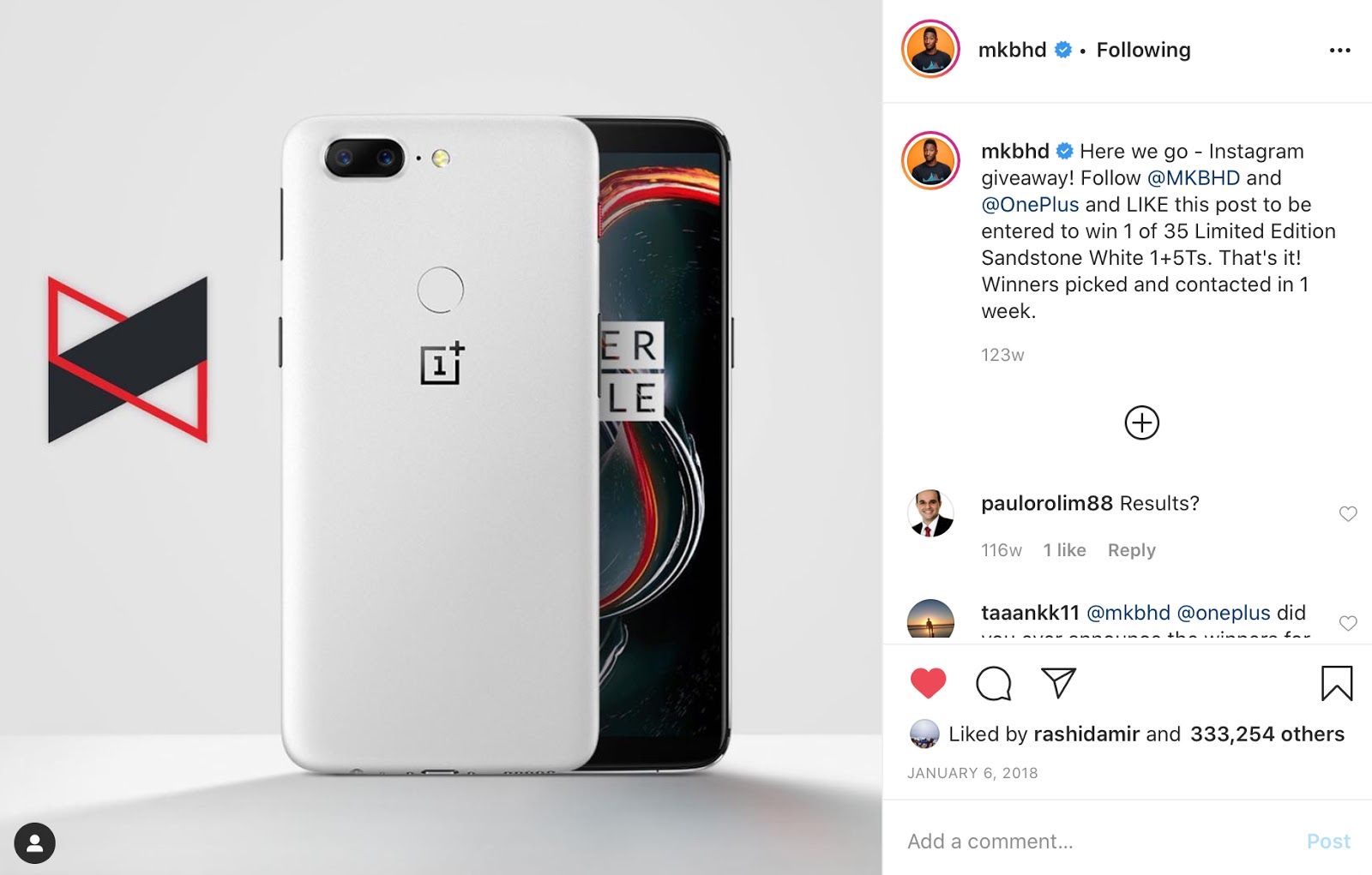 MKBHD OnePlus Giveaway