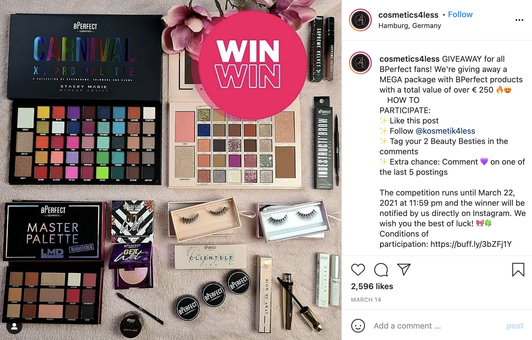 Cosmetics4less Instagram Giveaway