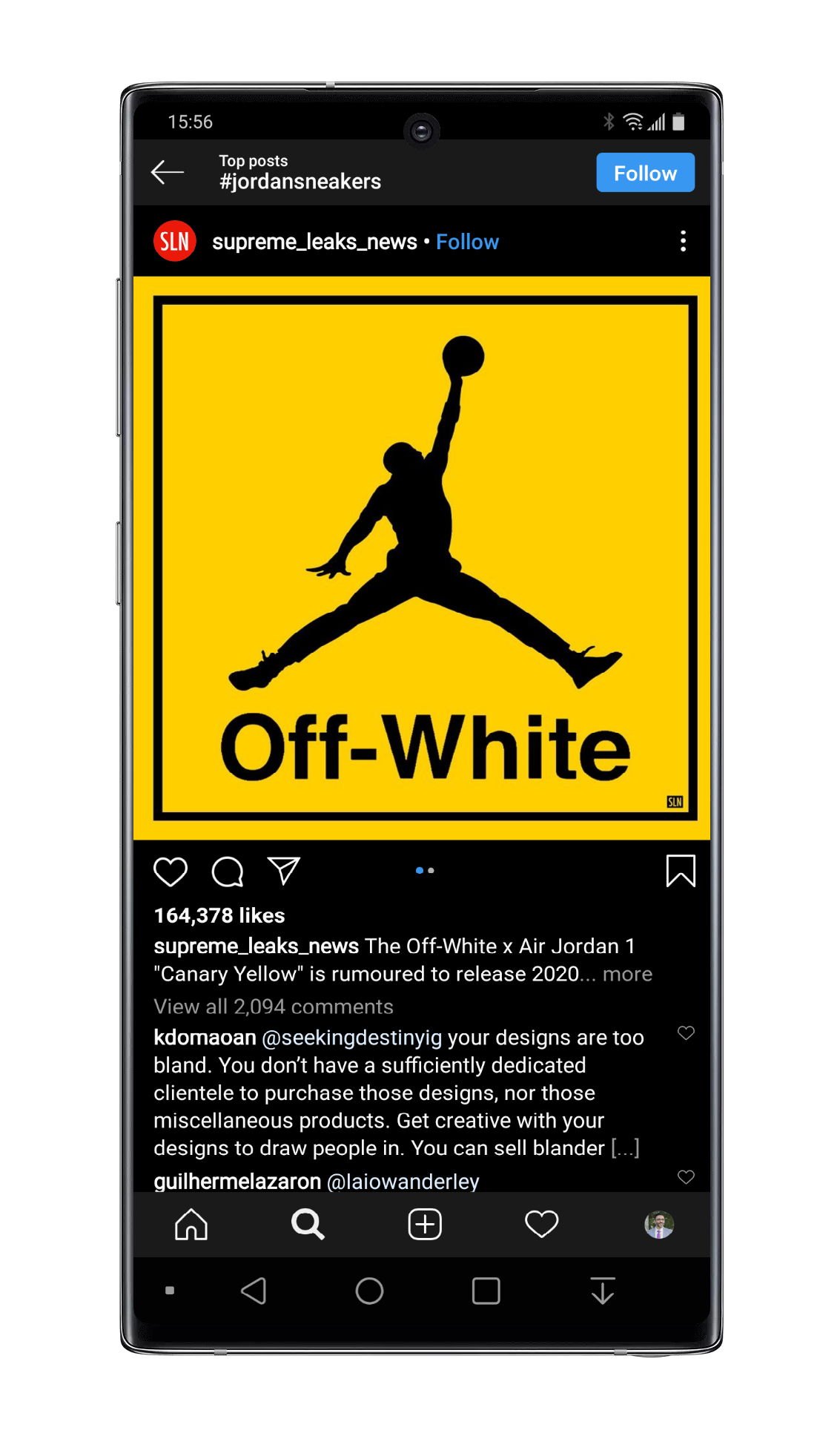 Instagram Jordan Sneakers top post