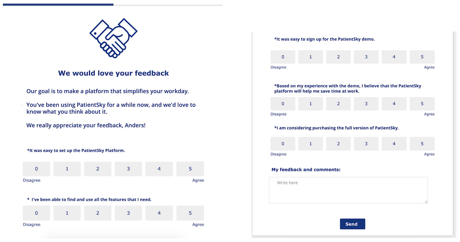 PatientSky In-App Feedback