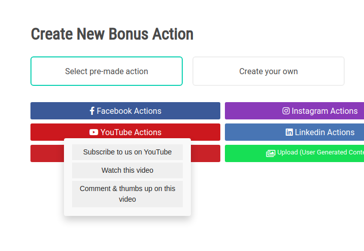 VYPER YouTube Bonus Actions
