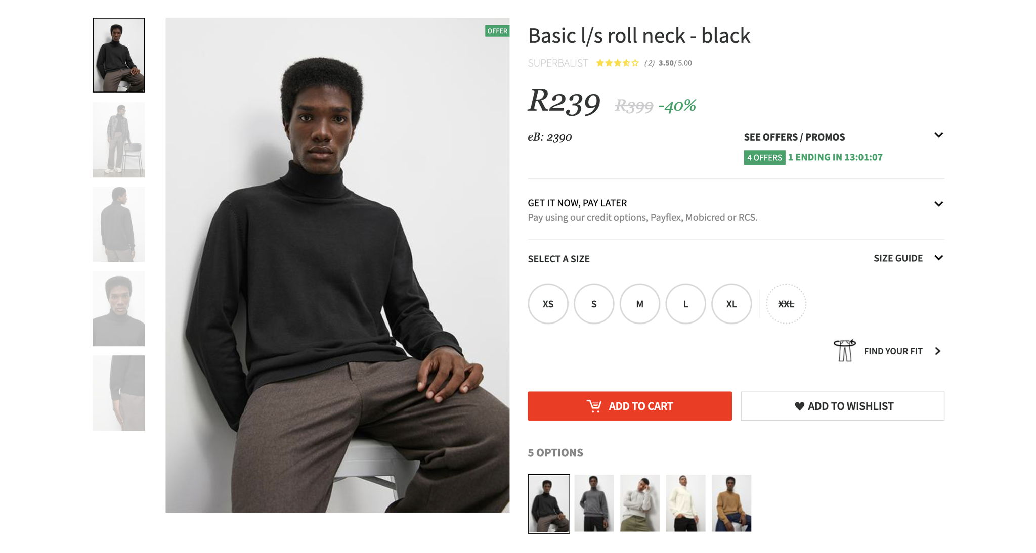 Superbalist Product Page Countdown Timer