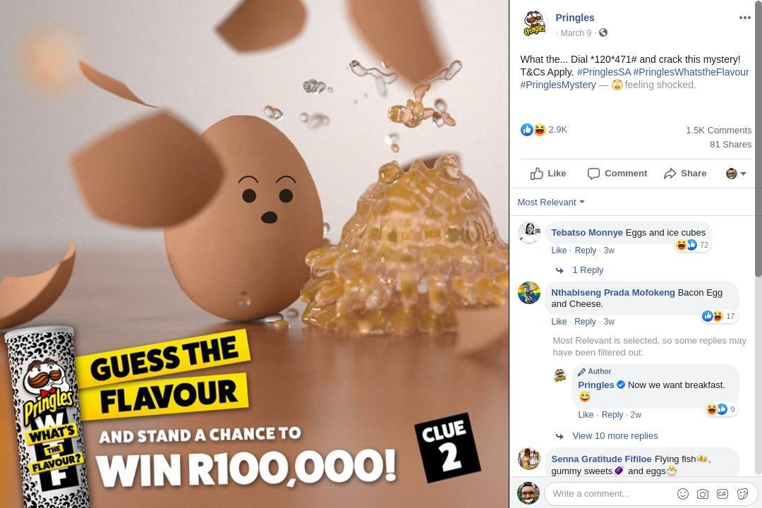 Pringles Facebook contest