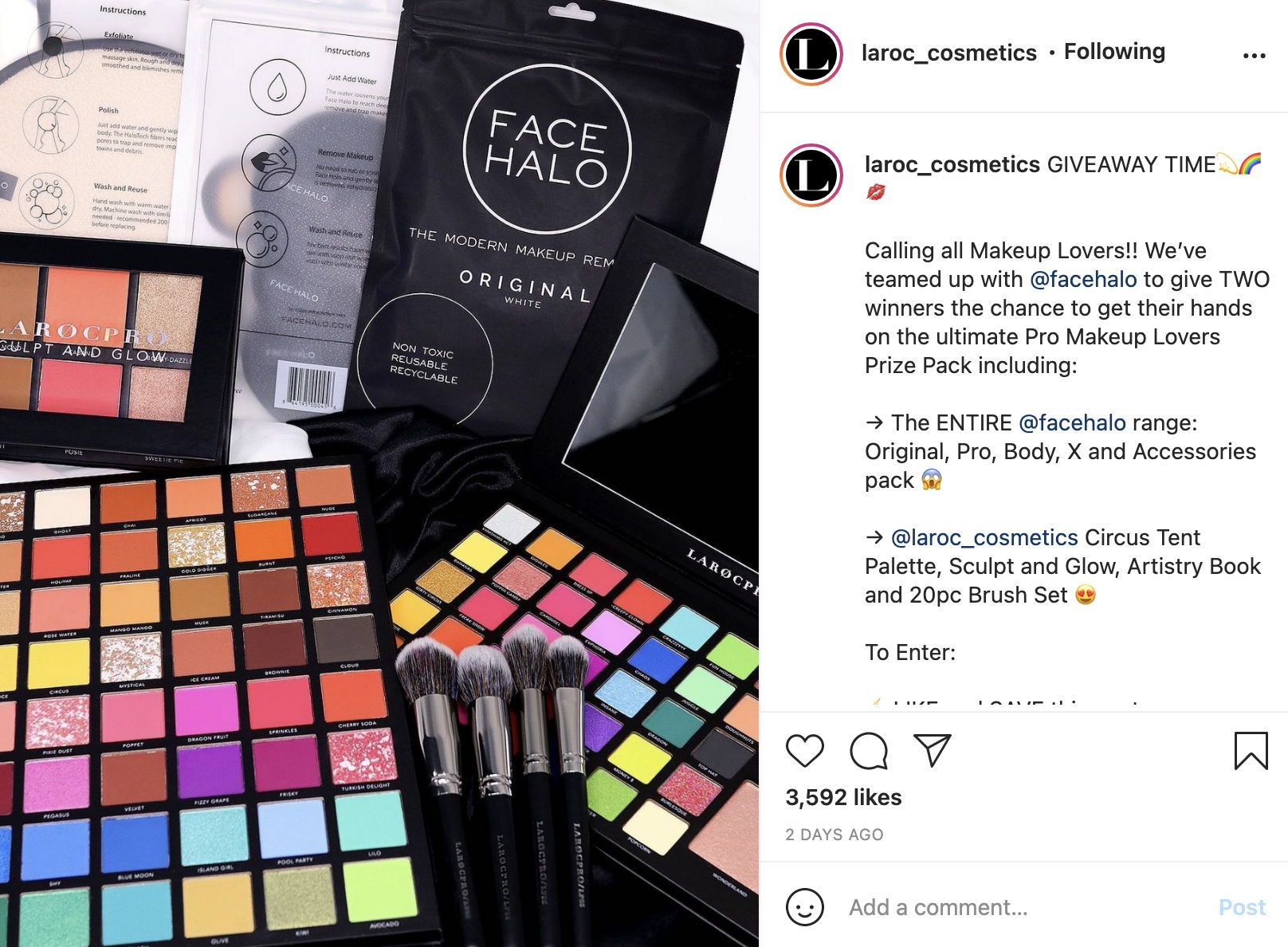 Laroc Makeup Giveaway Instagram
