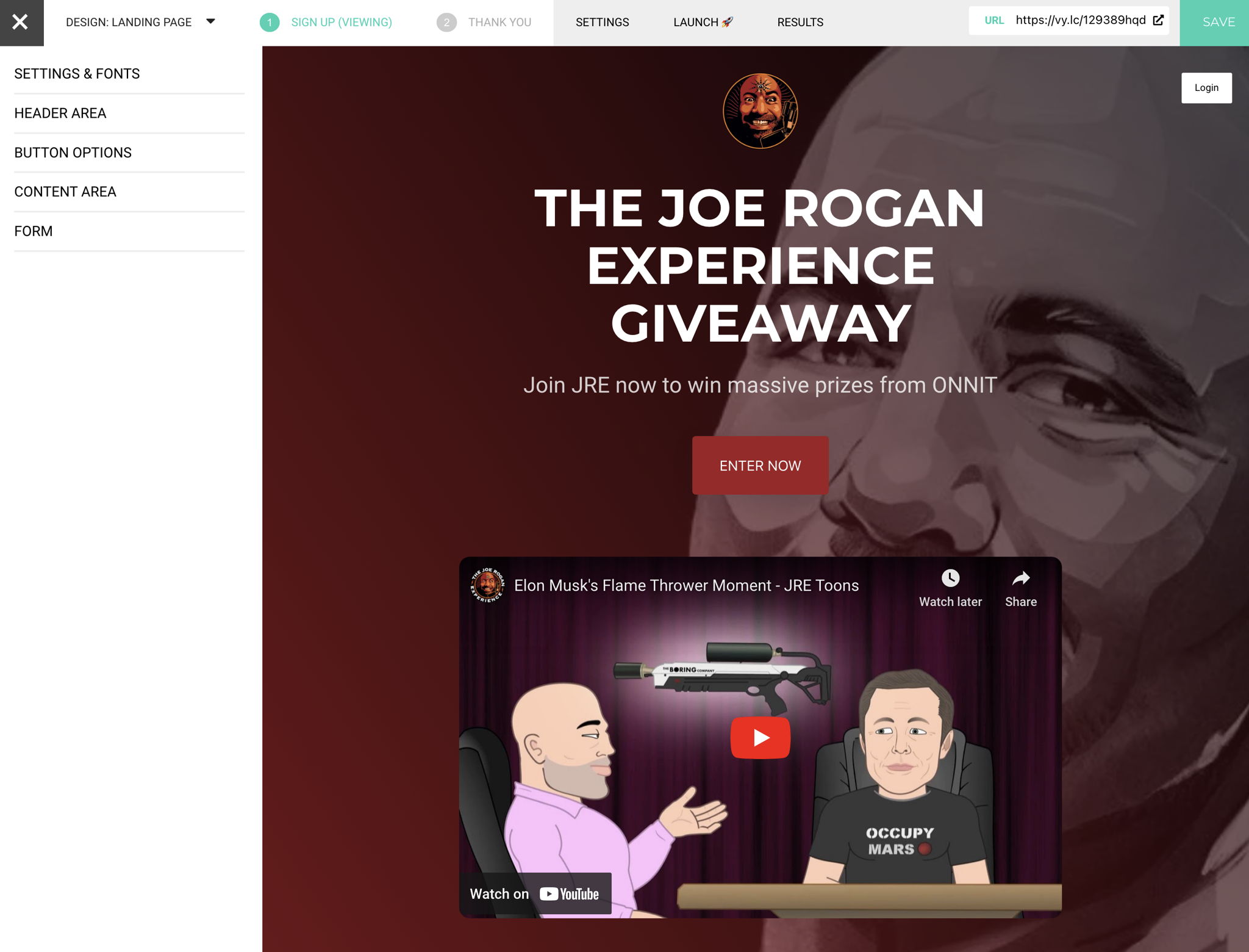 Joe Rogan Giveaway Demo with VYPER