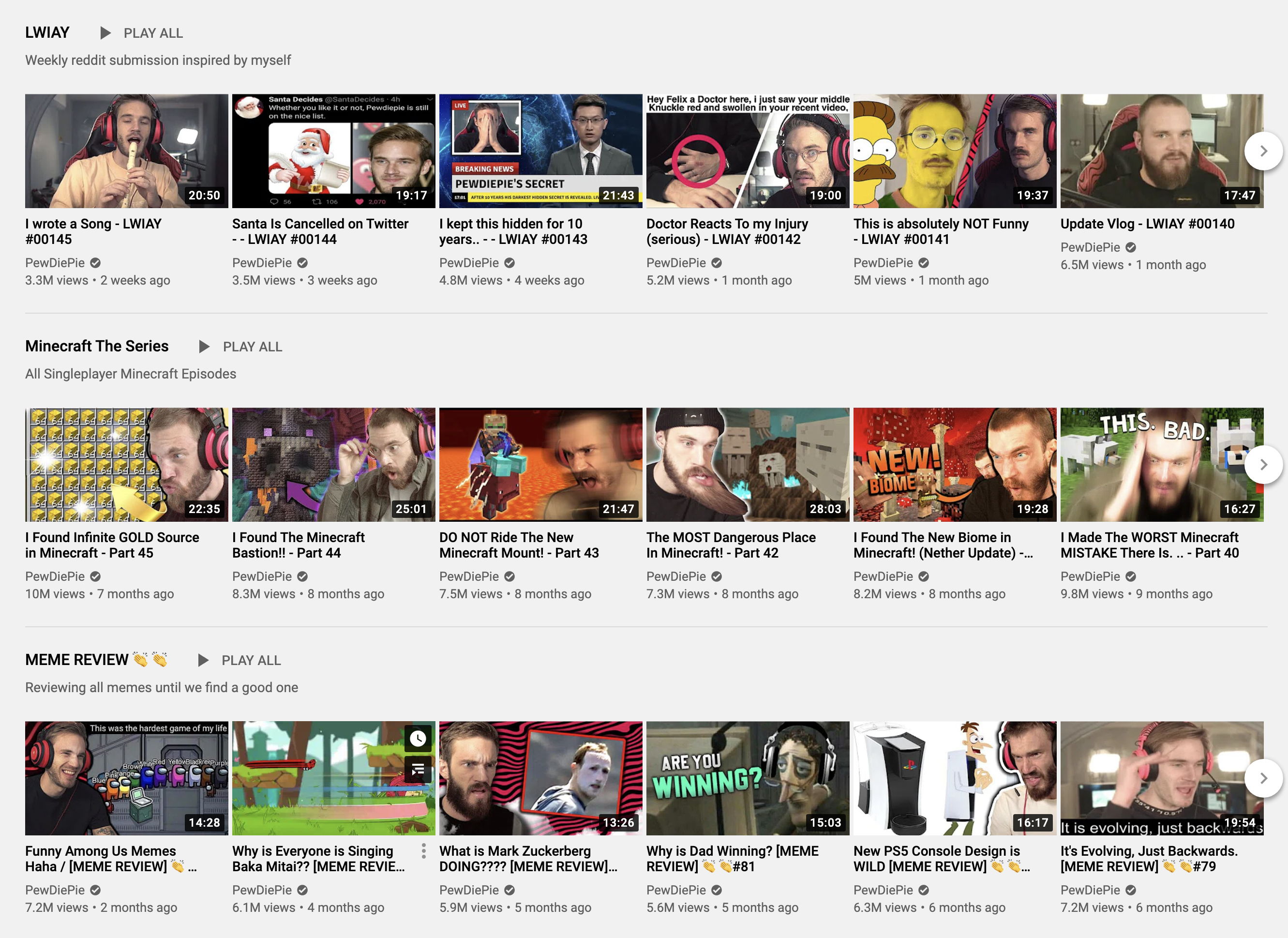 Pewdiepie Playlists