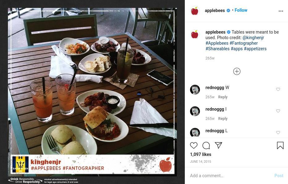 Applebees Instagram