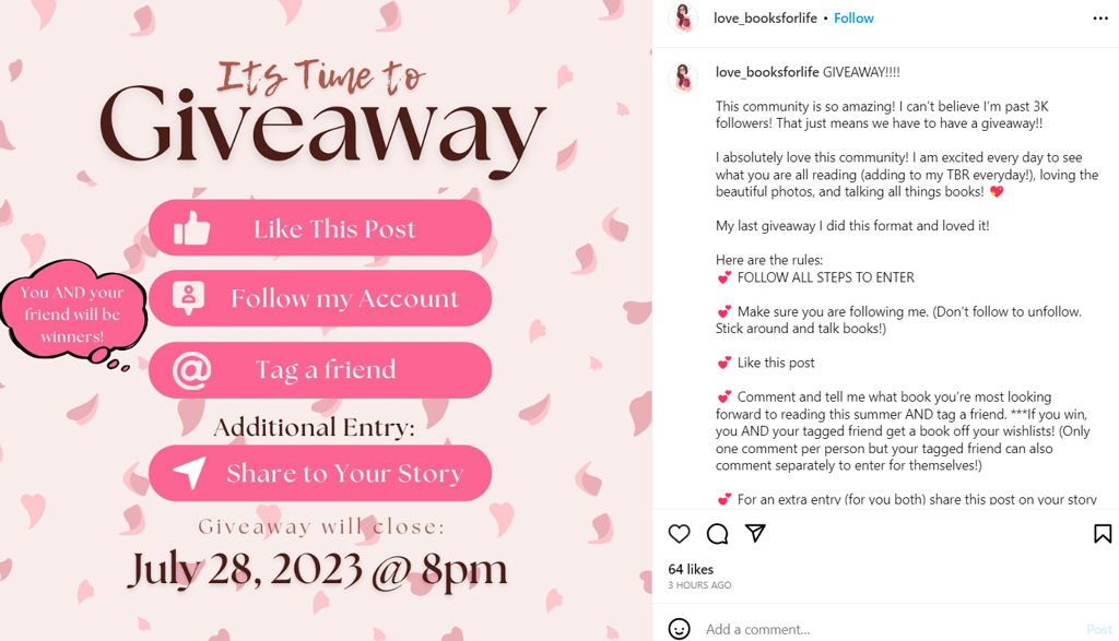 Love Books For Life Instagram Giveaway