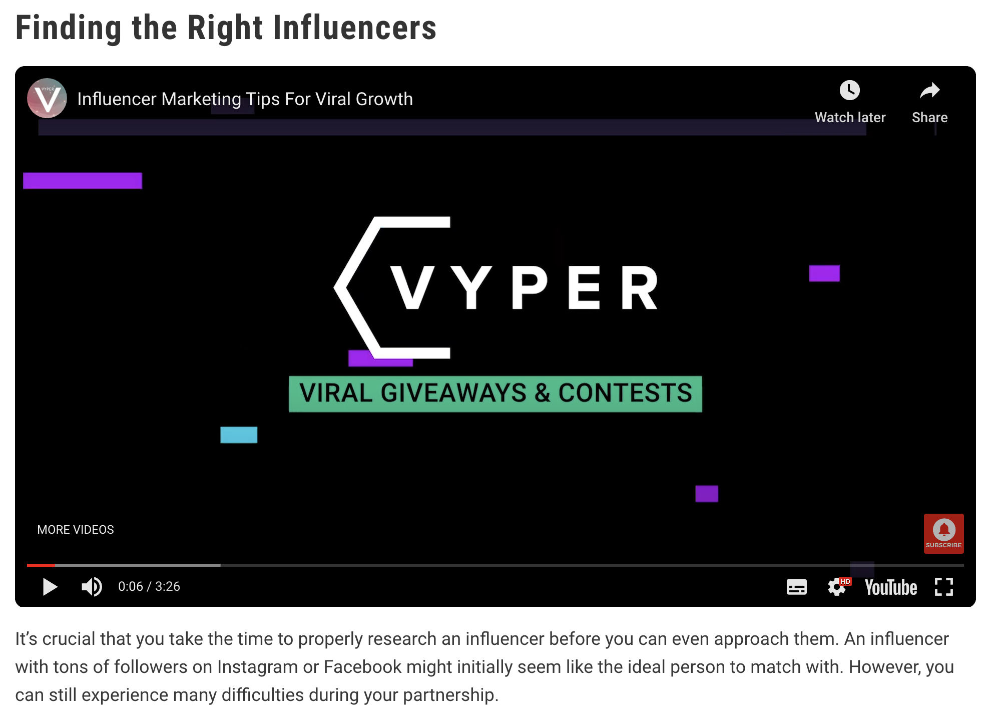 Embedding a Youtube Video to a blog post
