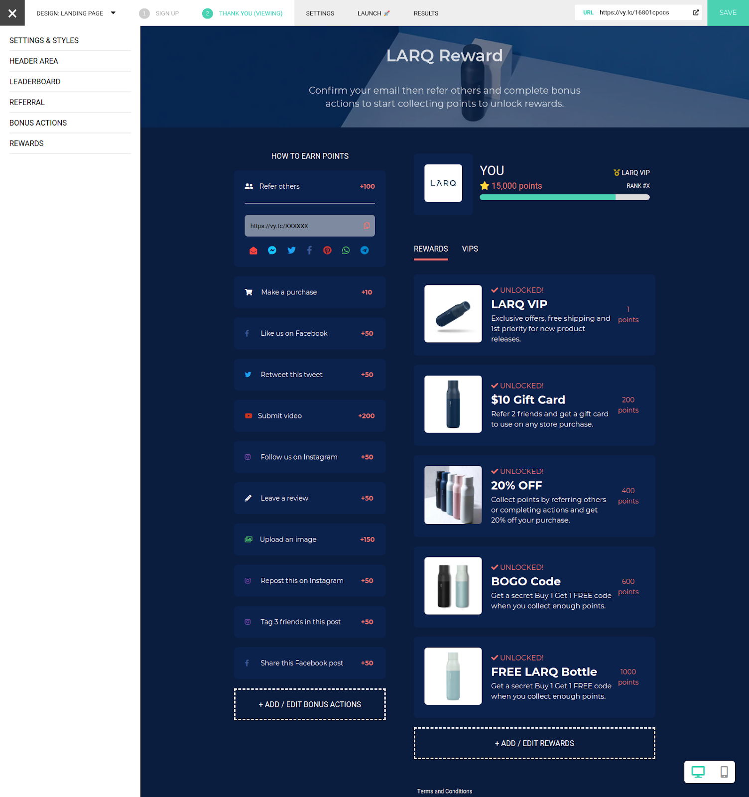 Larq Thank You Page Vyper Complete