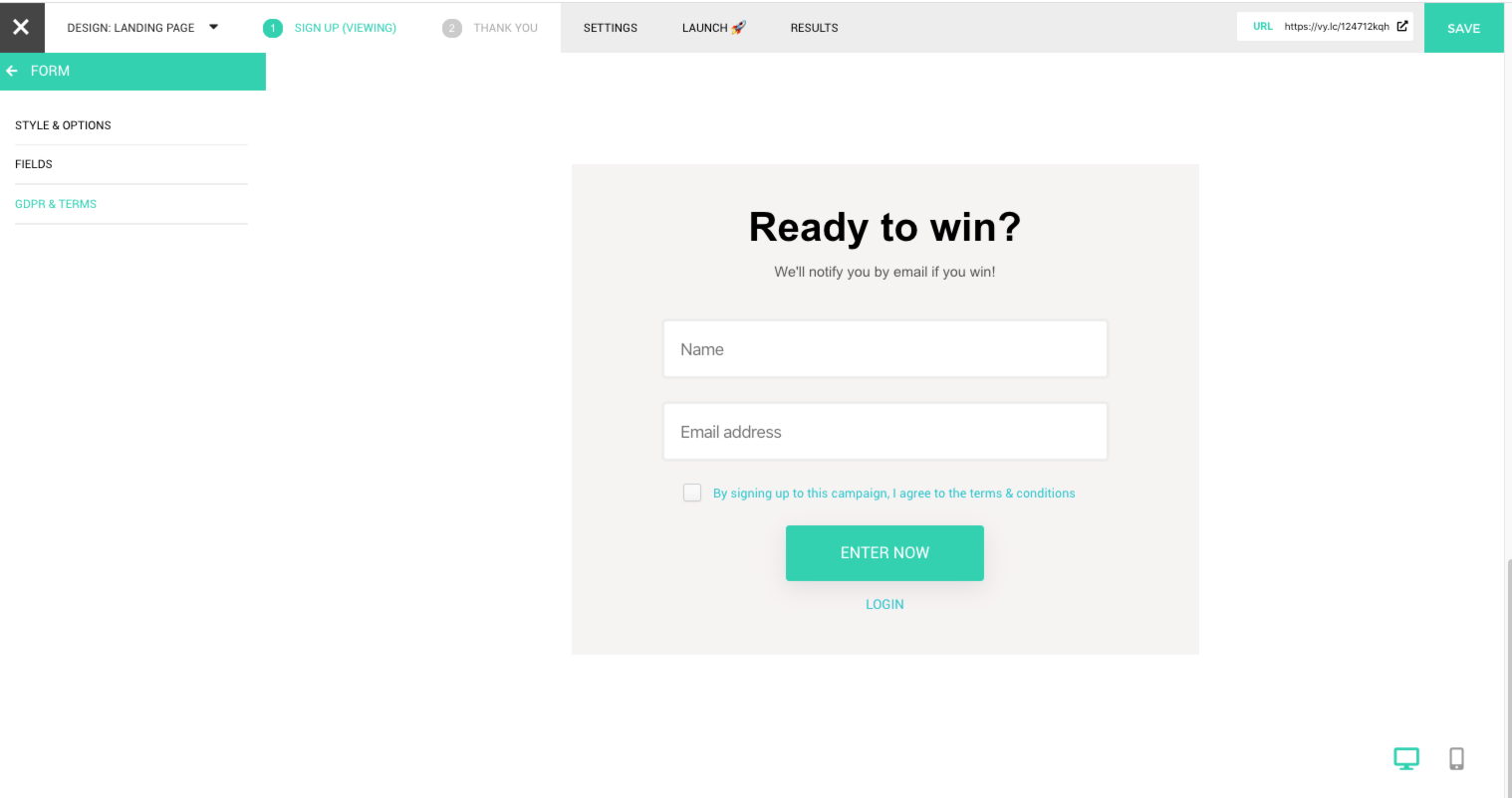 VYPER Giveaway law