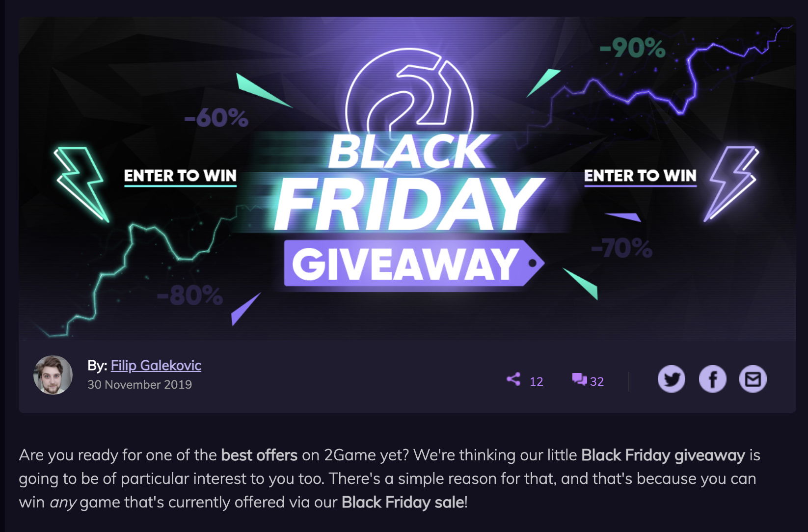 2 Game Black Friday Giveaway
