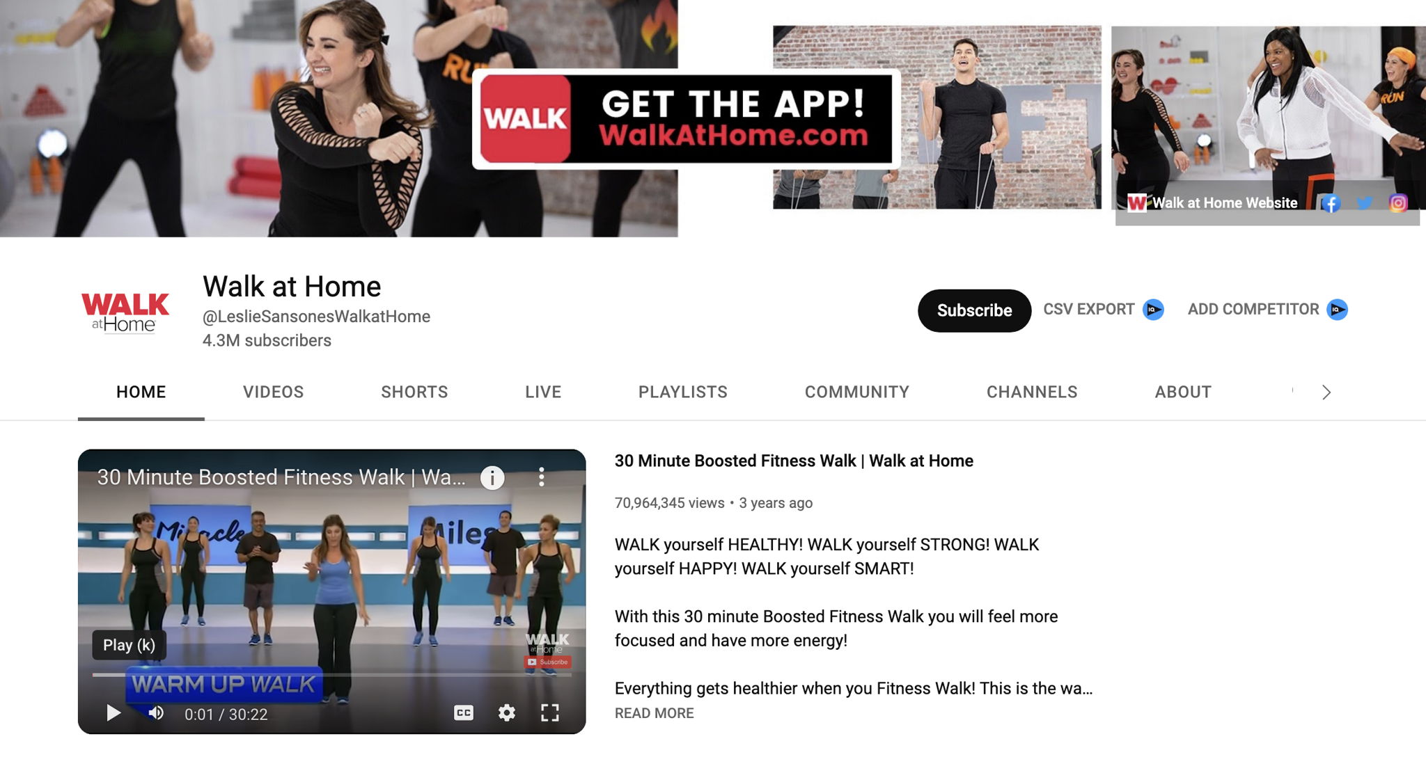 Walk at Home YouTube Channel