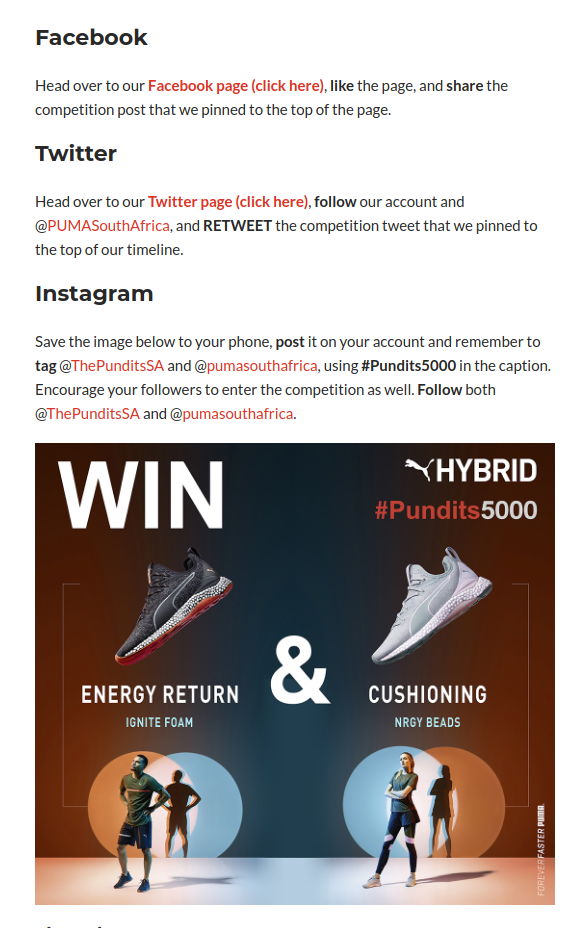 The Pundits Giveaway Entry Requirements