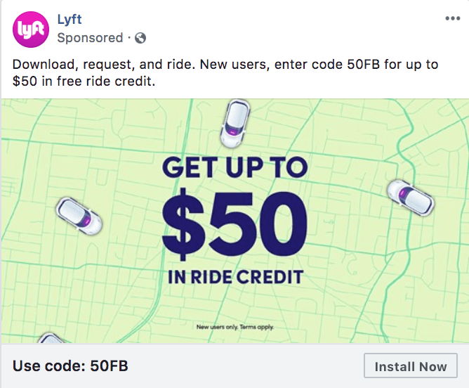 Lyft Facebook Ad