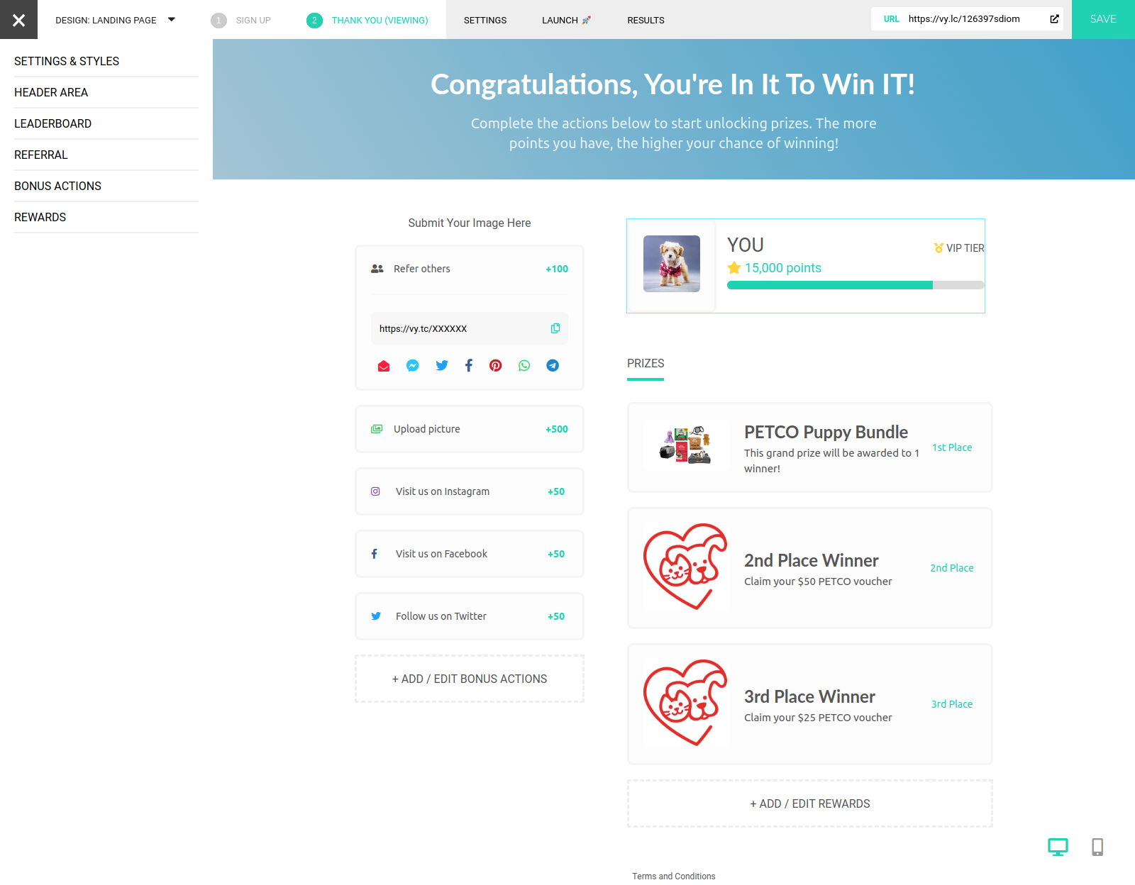 petco contest vyper complete thank you page