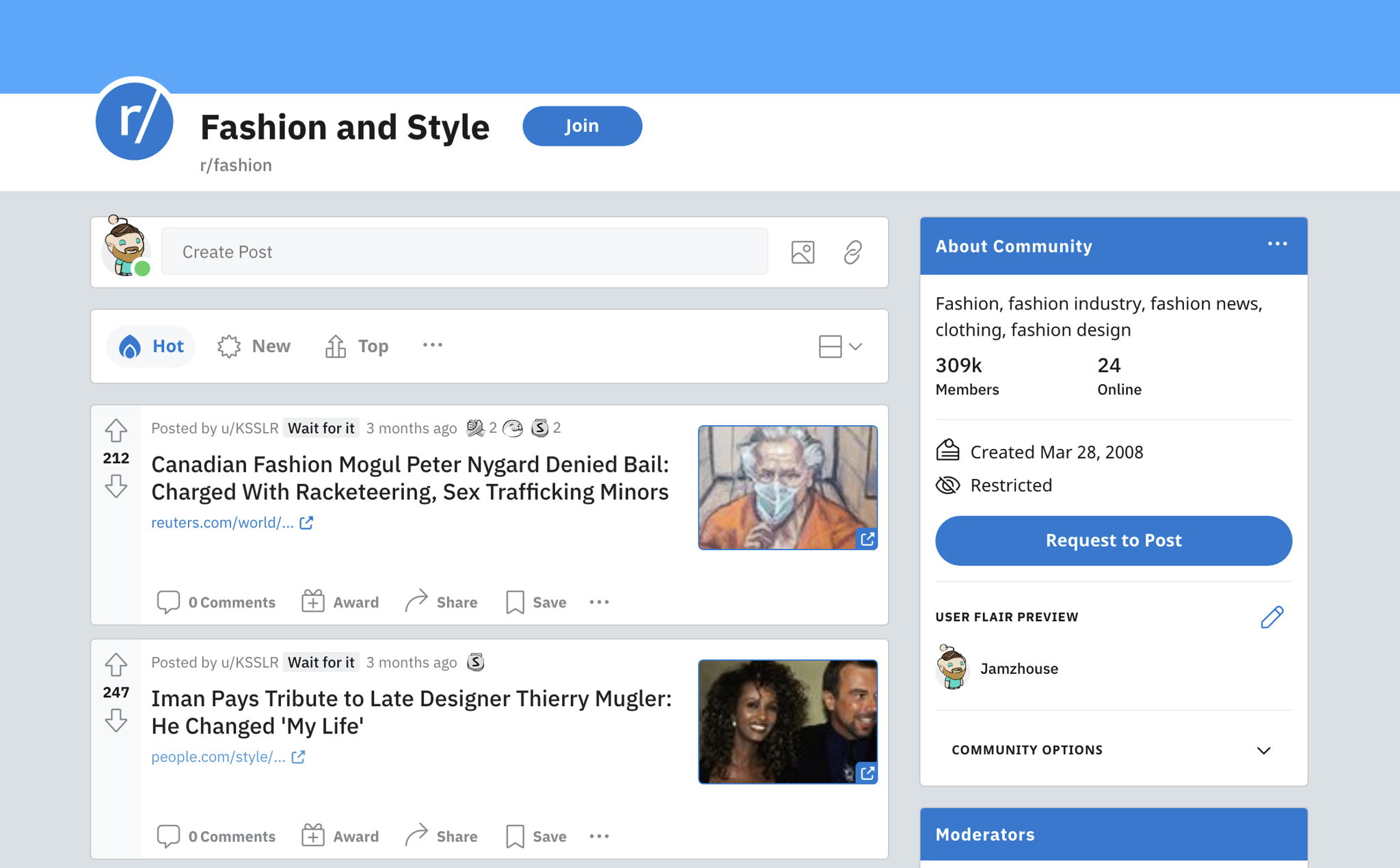 Fashion Subreddit promote on Reddit