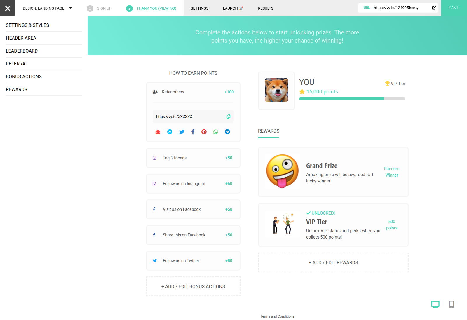 VYPER Thank You Page Template
