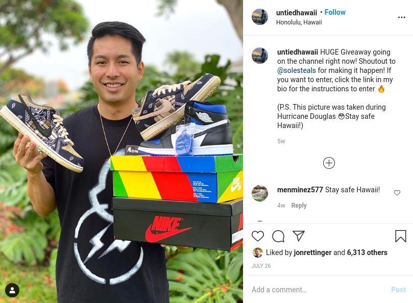 United Hawaii Giveaway Instagram Post