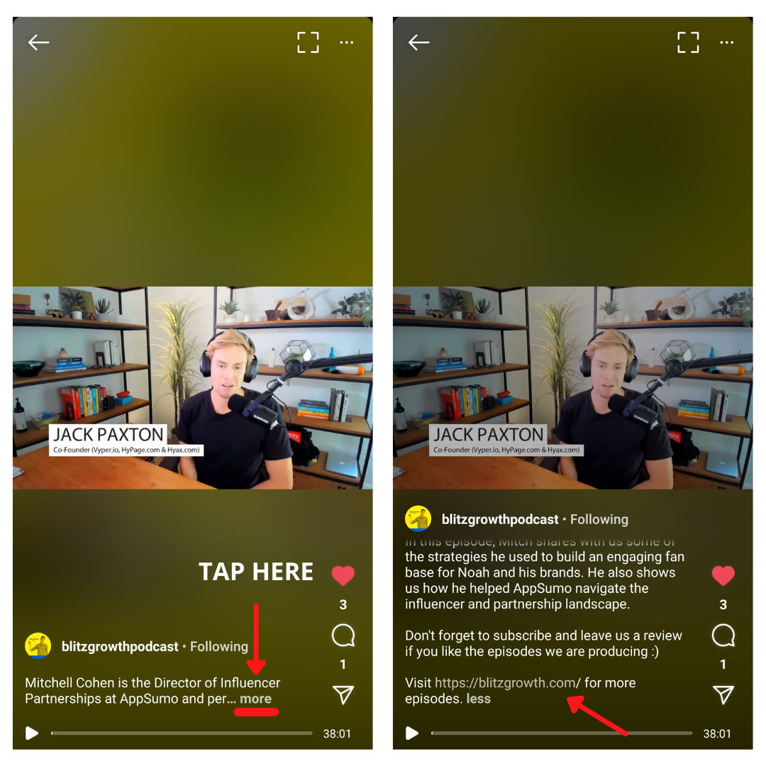 Link in Instagram Caption