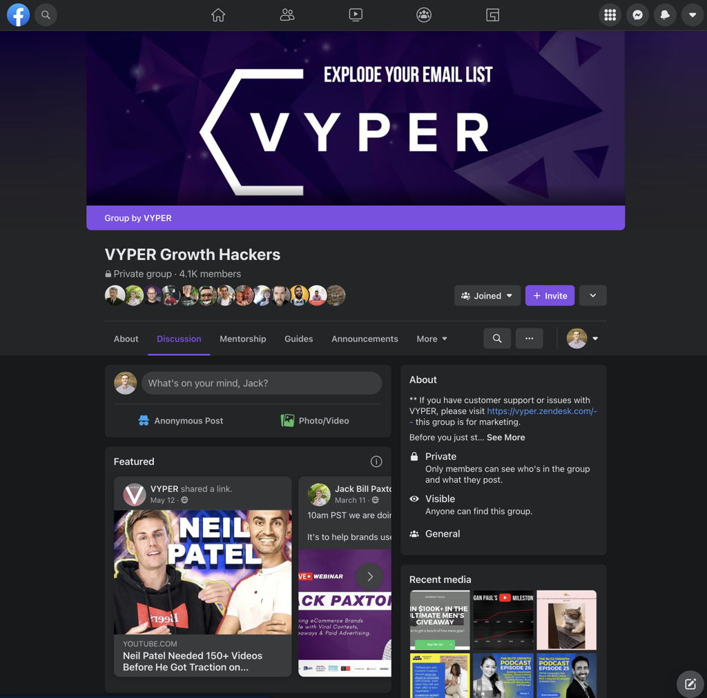 VYPER Facebook Group