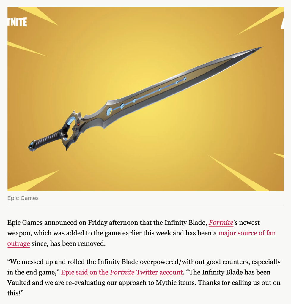 Fortnite Infinity Blade