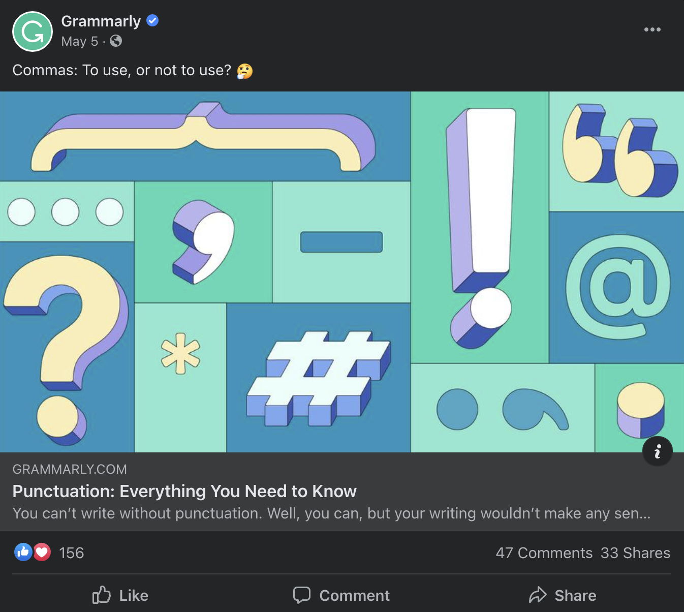 Grammarly Crosspost Facebook