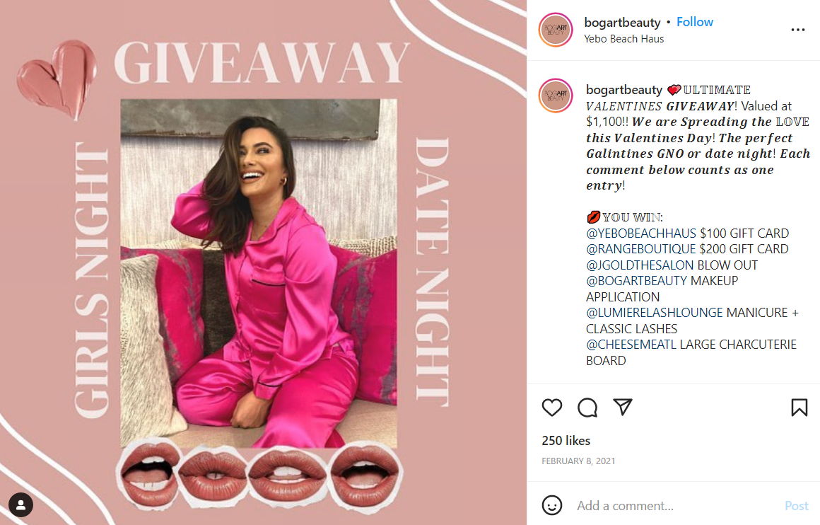 Bogart Beauty Instagram Valentines Day Giveaway