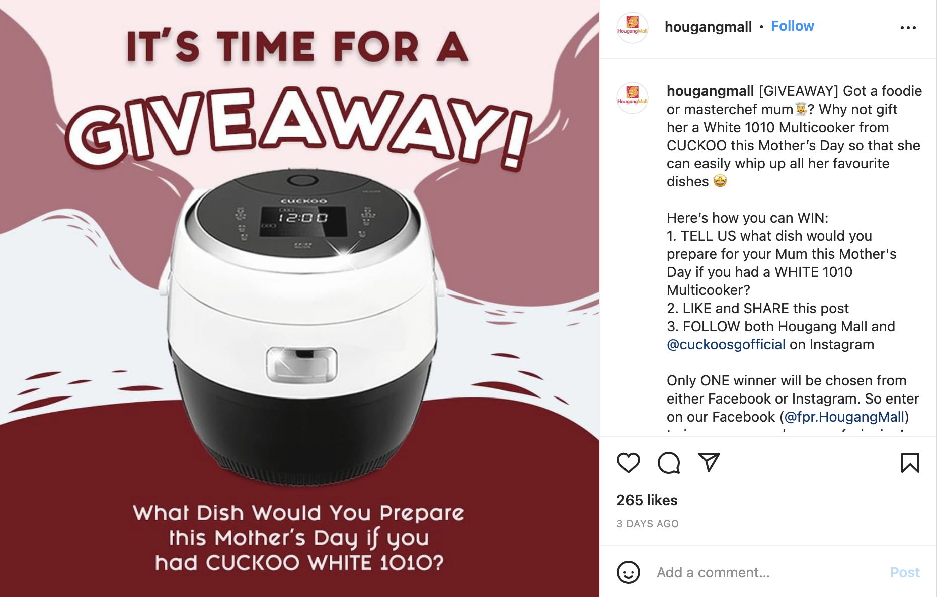 Hougang Mall Mothers Day Giveaway