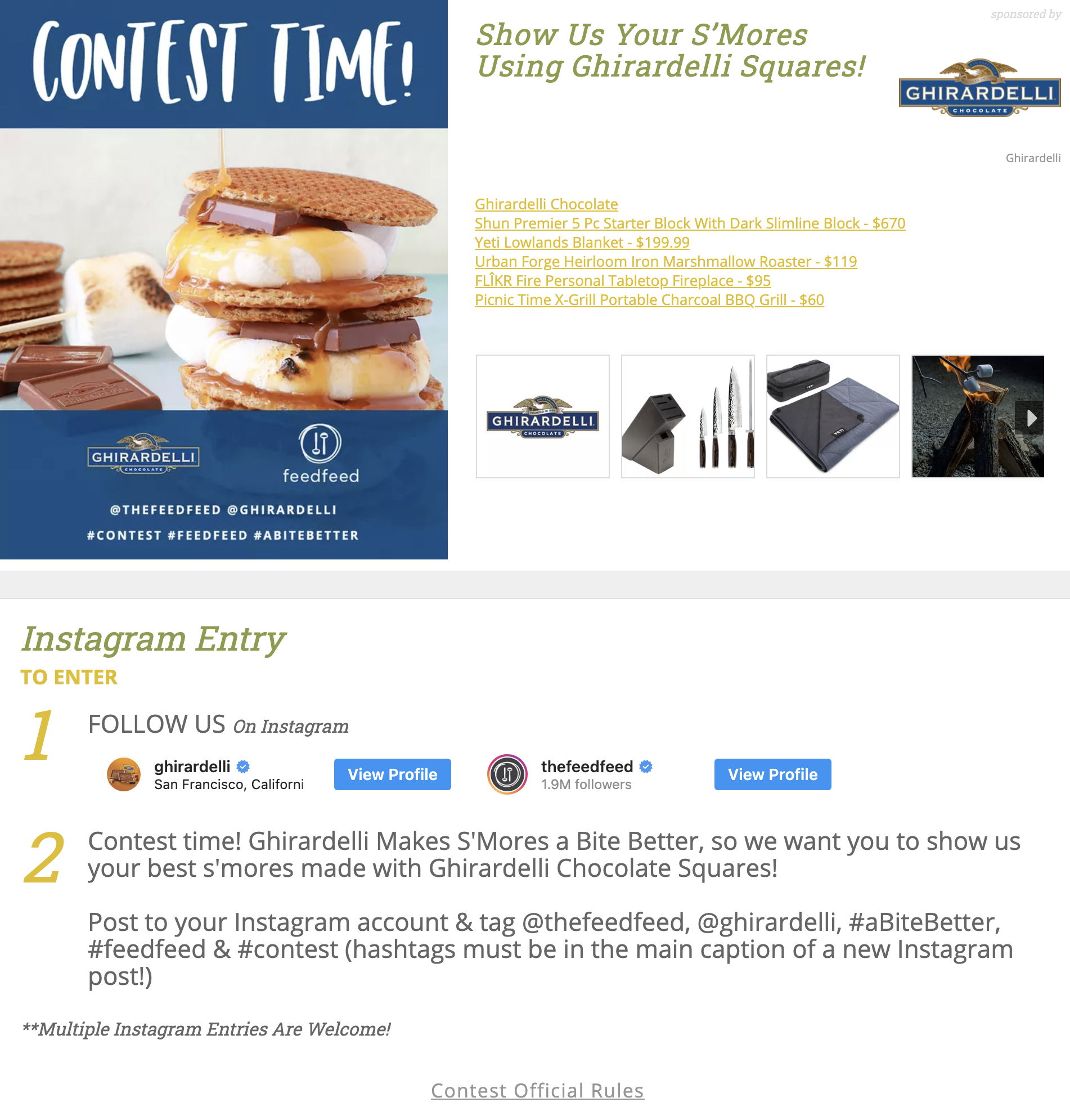 The Feed Feed Ghirardelli Contest