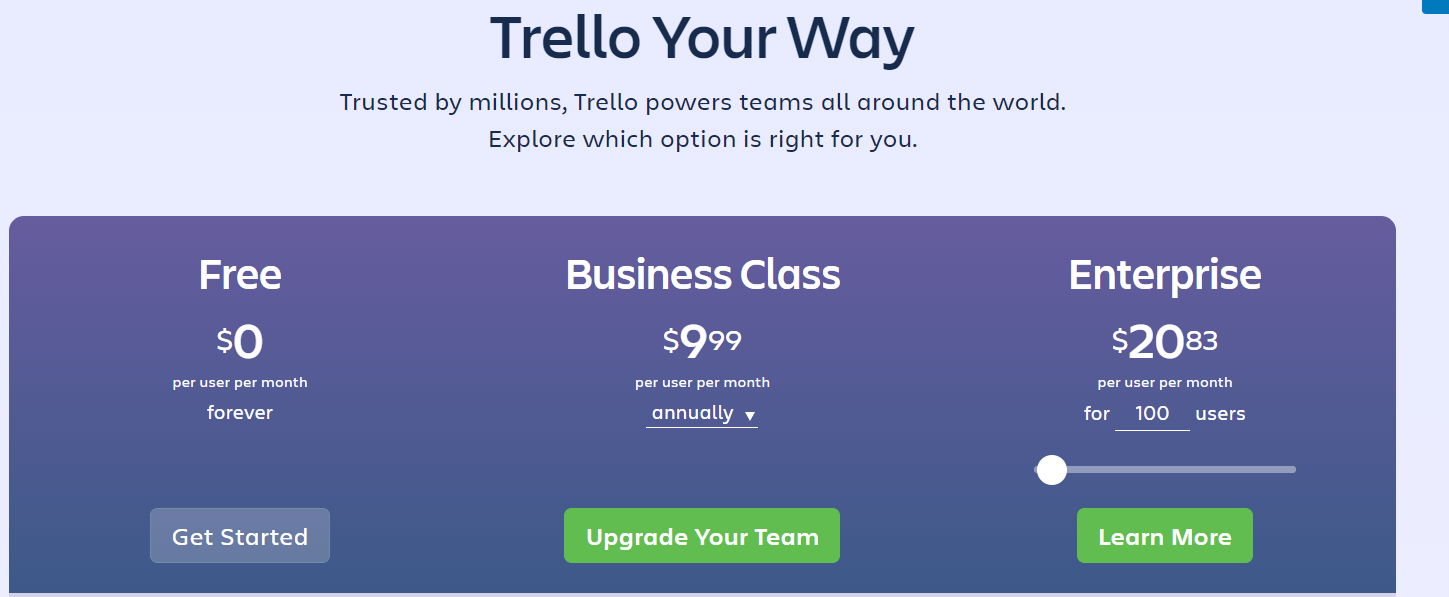 Trello pricing