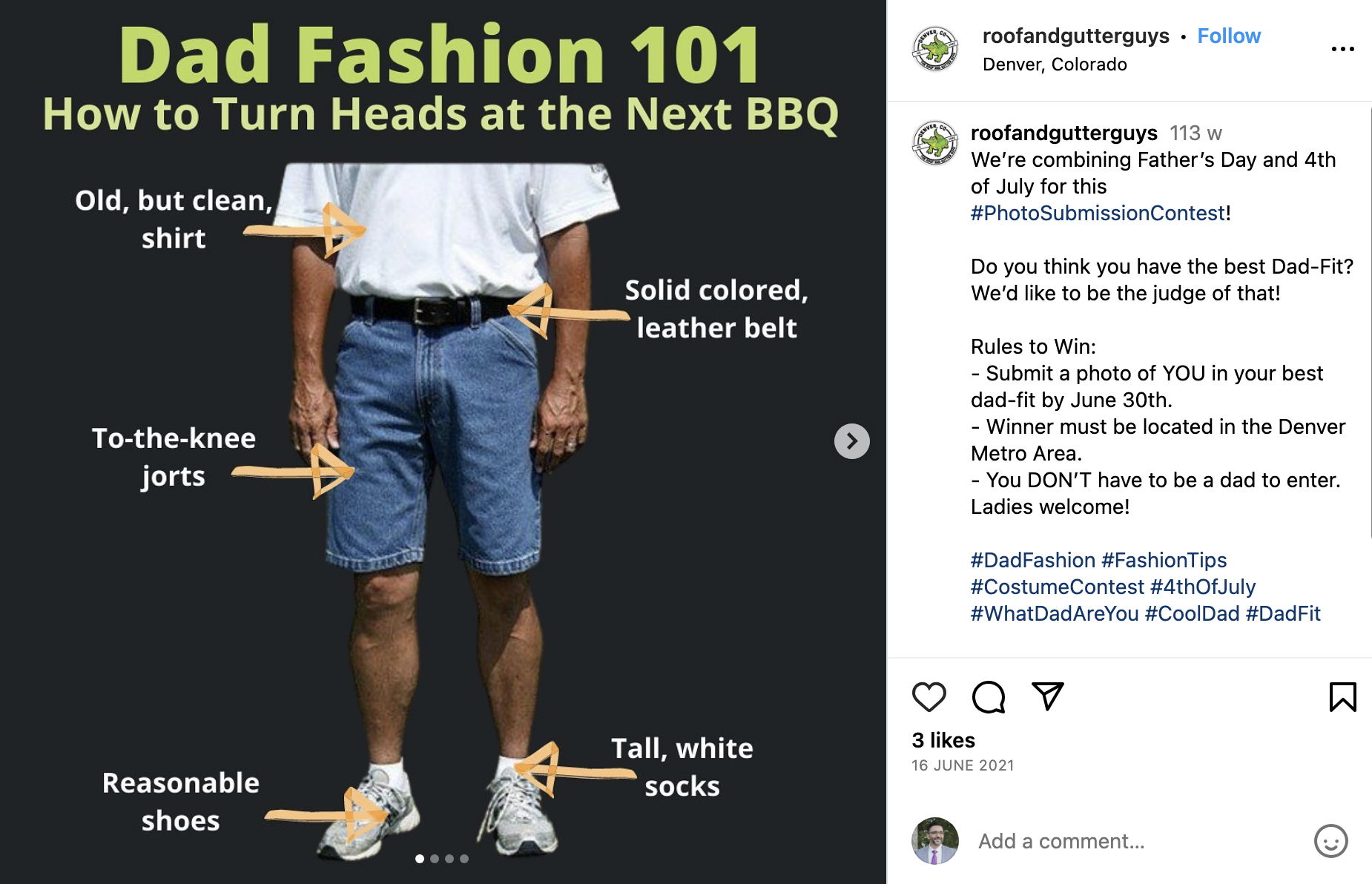 Roof and gutter guys Instagram Giveaway