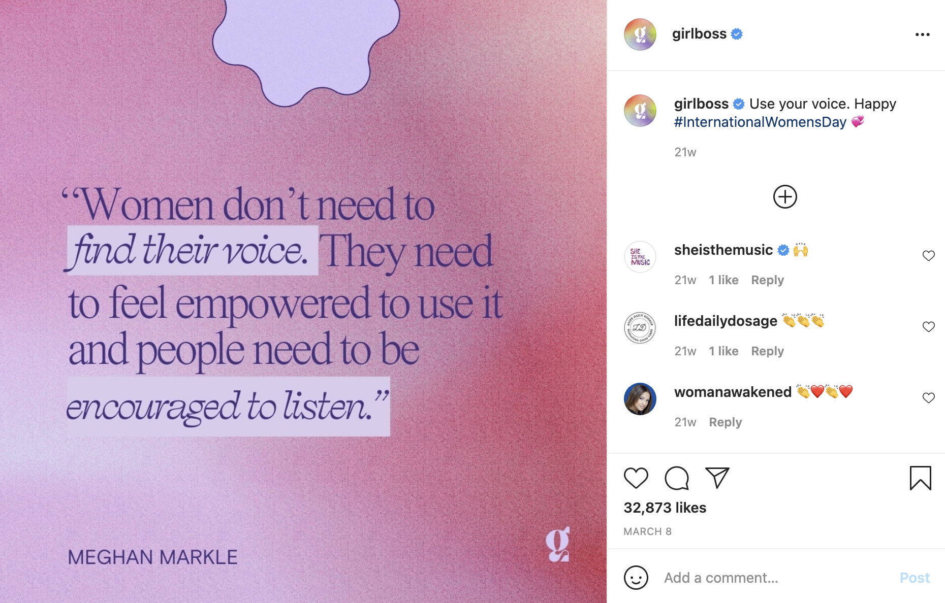 Girl Boss Instagram Quote Post