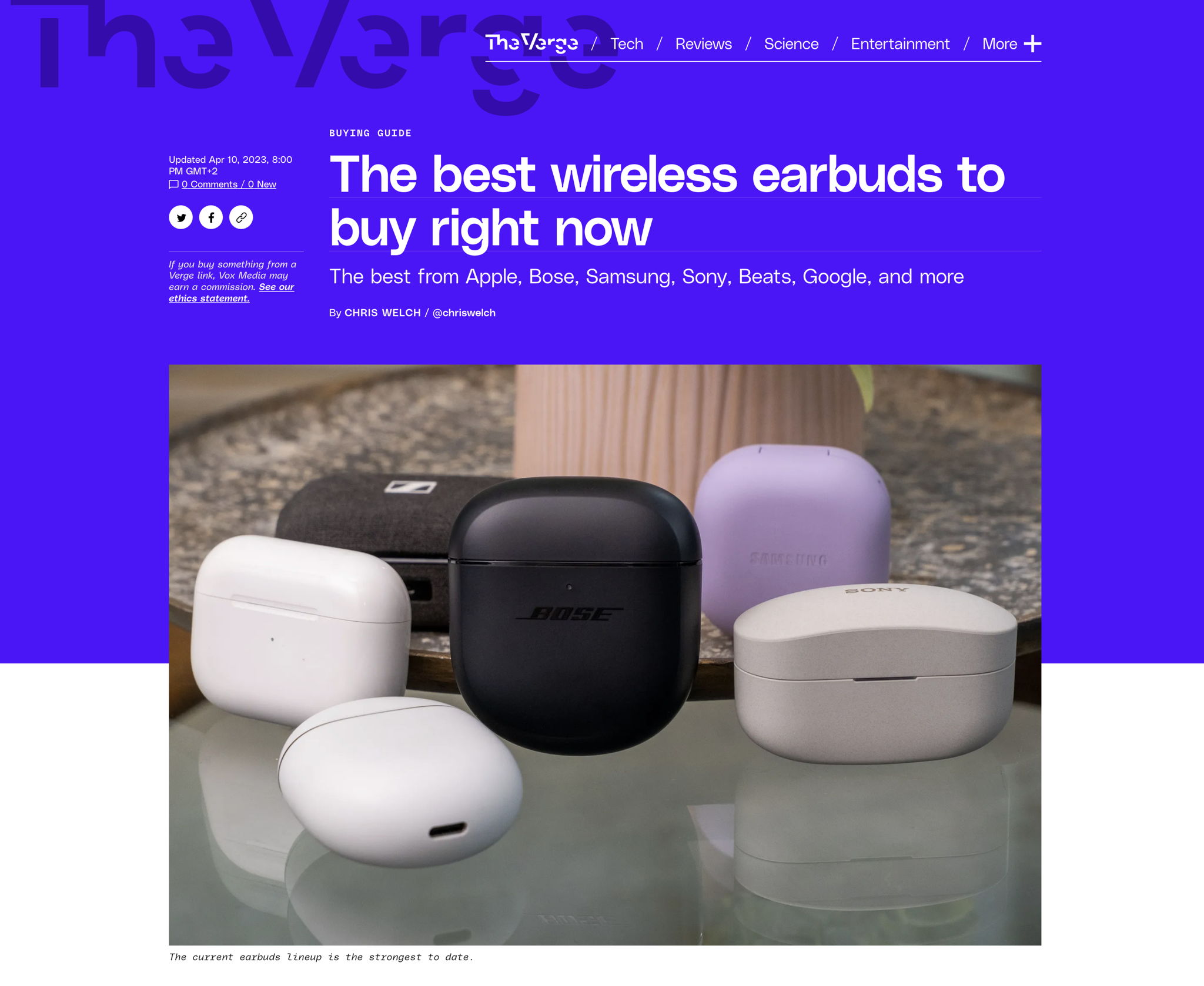 The Verge Top Wireless Buds