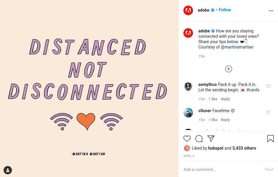 Adobe Social Distancing Post