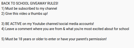 itsKristiii Back to school giveaway description box