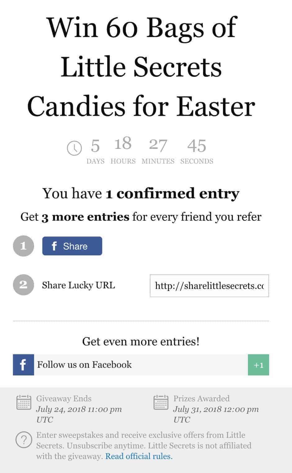 Little Secrets Candy Giveaway