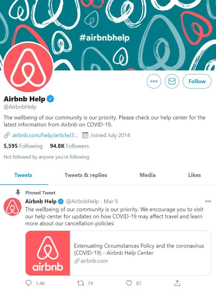 Airbnb Twitter Help