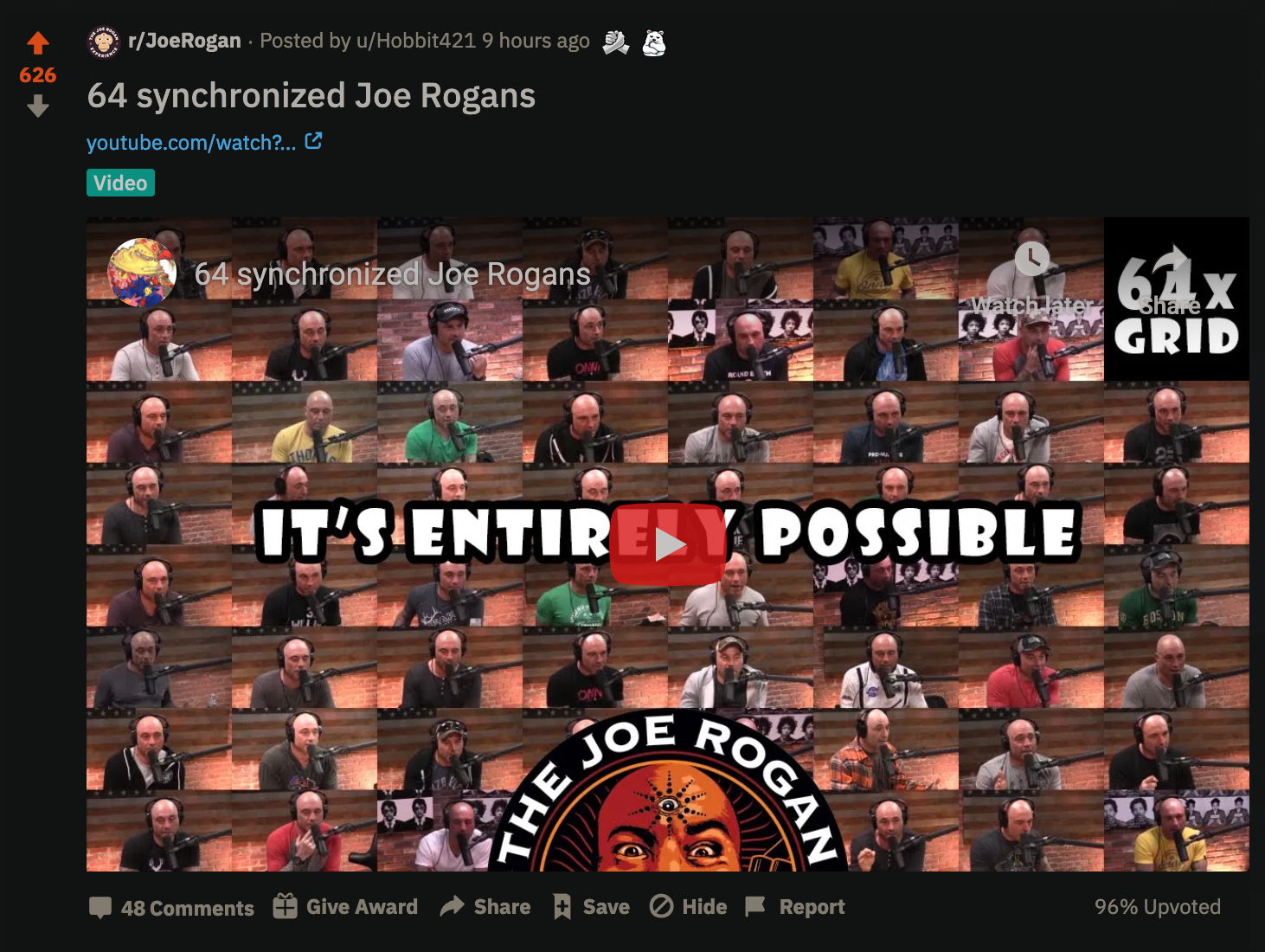 Joe Rogan Reddit Post