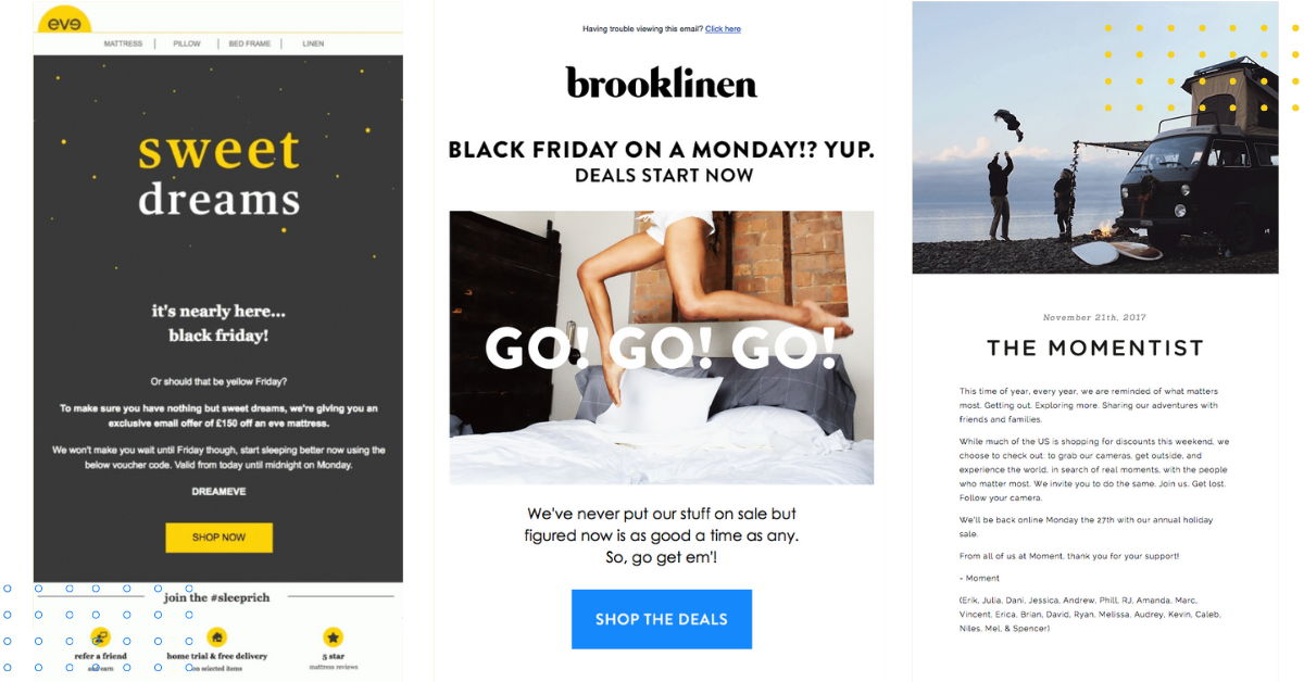 Black Friday Email Examples