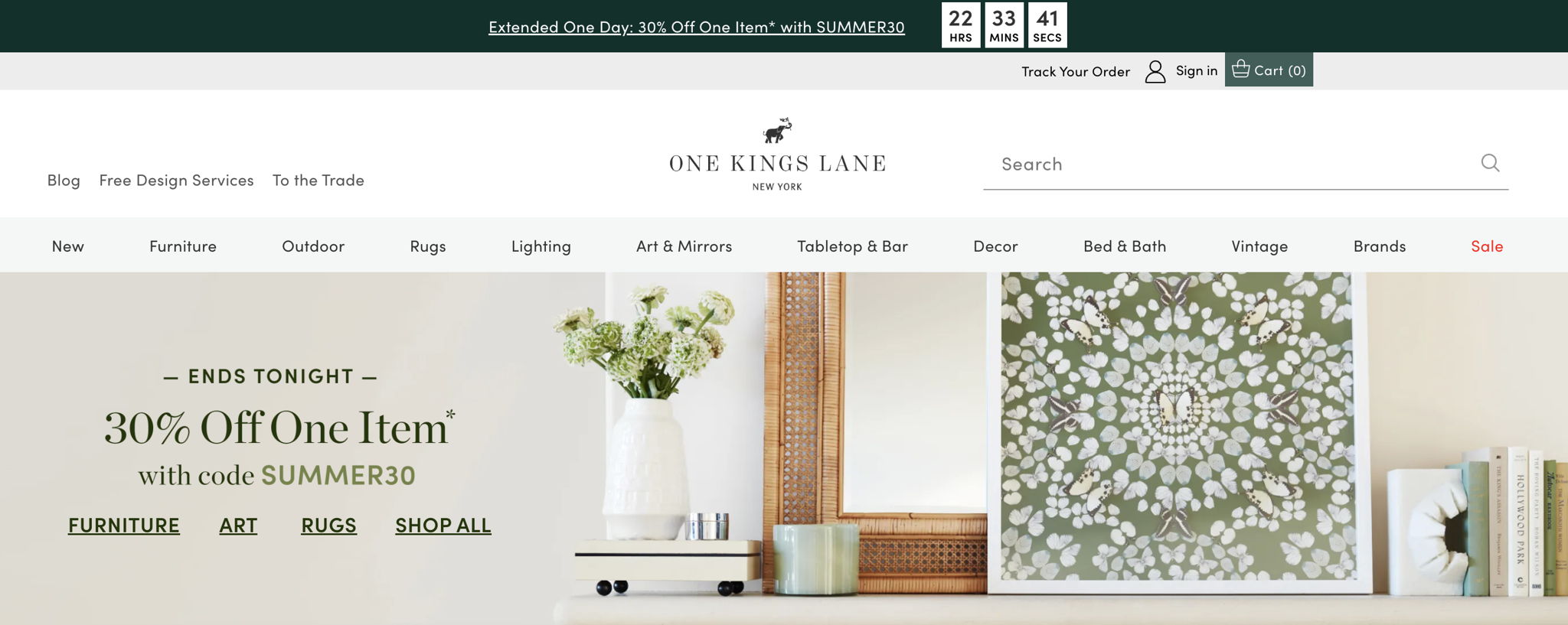 One Kings Lane Countdown Bar