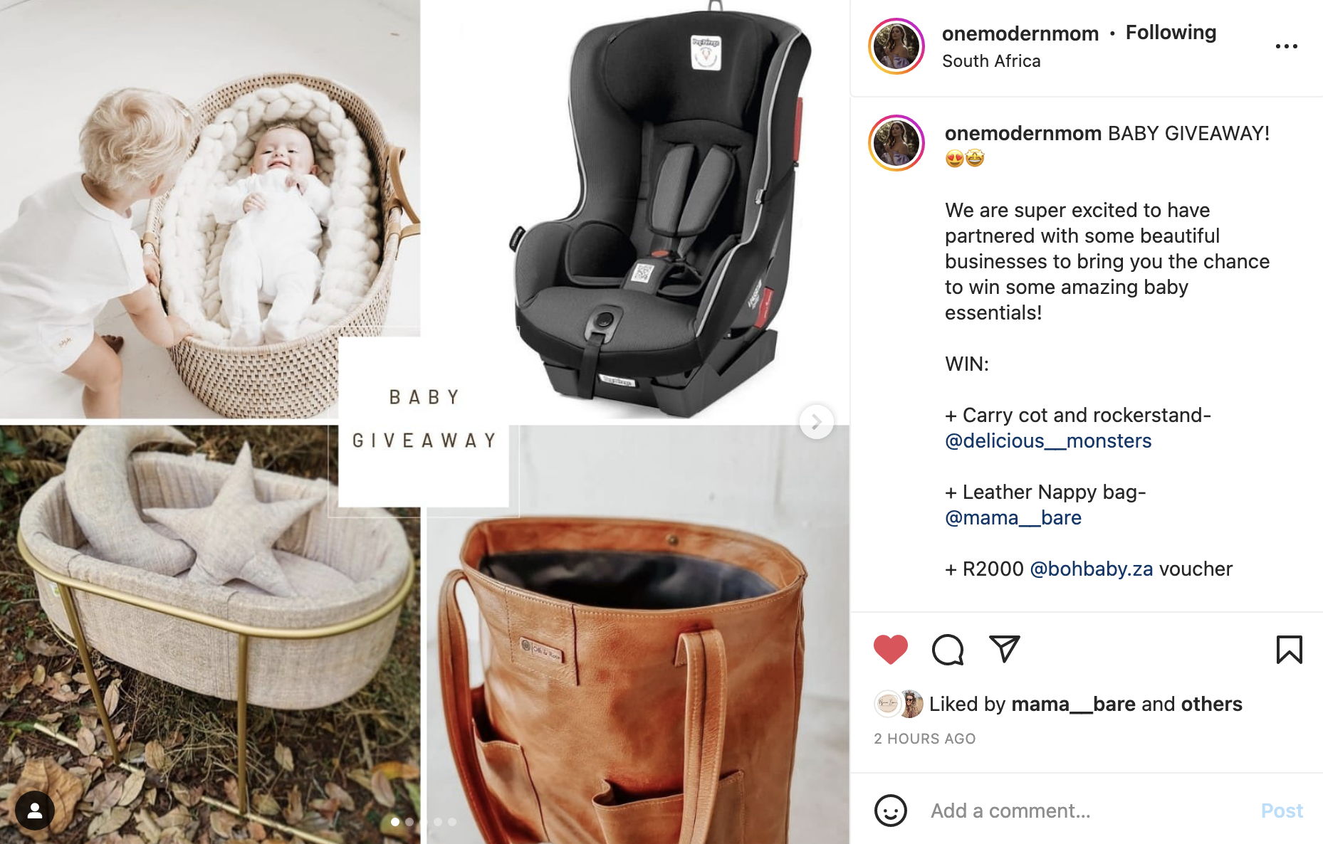 Lisa One Modern mom Giveaway