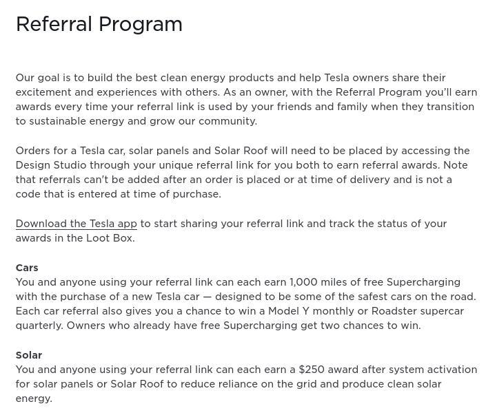 Referral Program Tesla