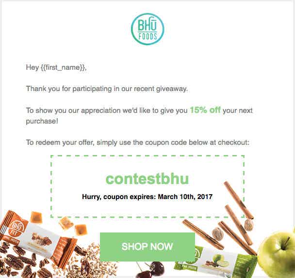 BHU Foods Contest Email