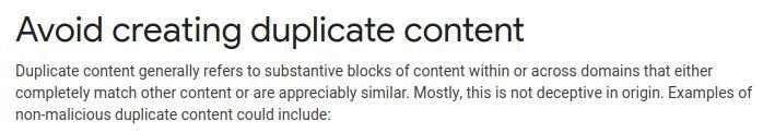 Duplicate content google