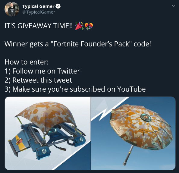 Typical Gamer Fortnite Giveaway