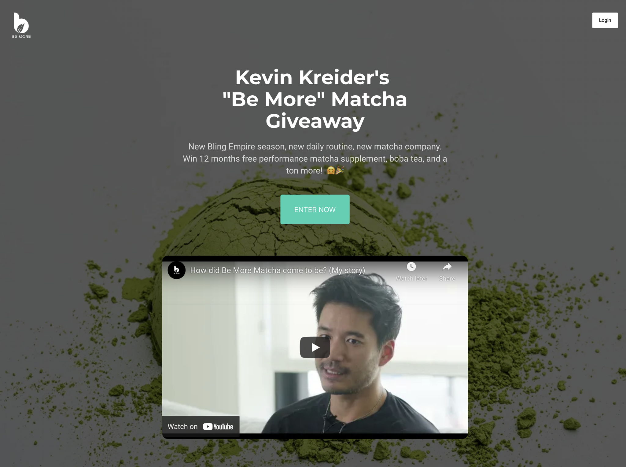 Kevin Kreider Be More Matcha Giveaway