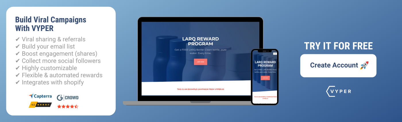 VYPER Free Account Signup Larq